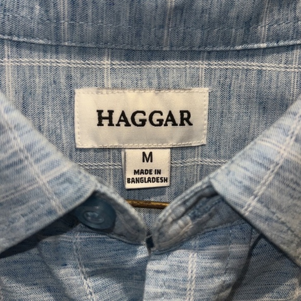 Haggar | Men's Button Up | Size Med | Light Blue | Thin‎ - Picture 3 of 7